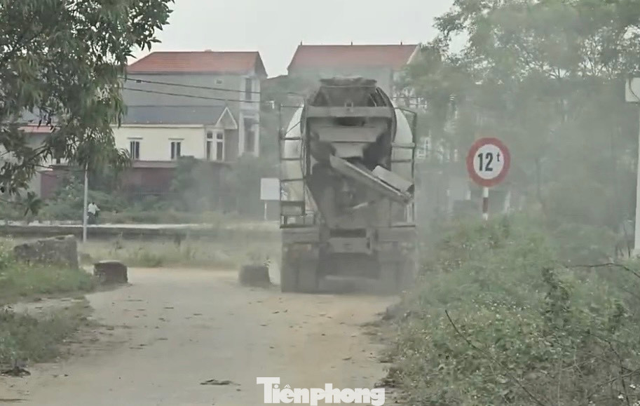 Phía trên đê, mặt đường đê cấp II đã được thảm bê tông nhưng luôn bị phủ cát và đất. Có đoạn, cơ quan chức năng đã chốt cọc, cắm biển hạn chế tải trọng hòng chặn xe quá tải nhưng bất thành.