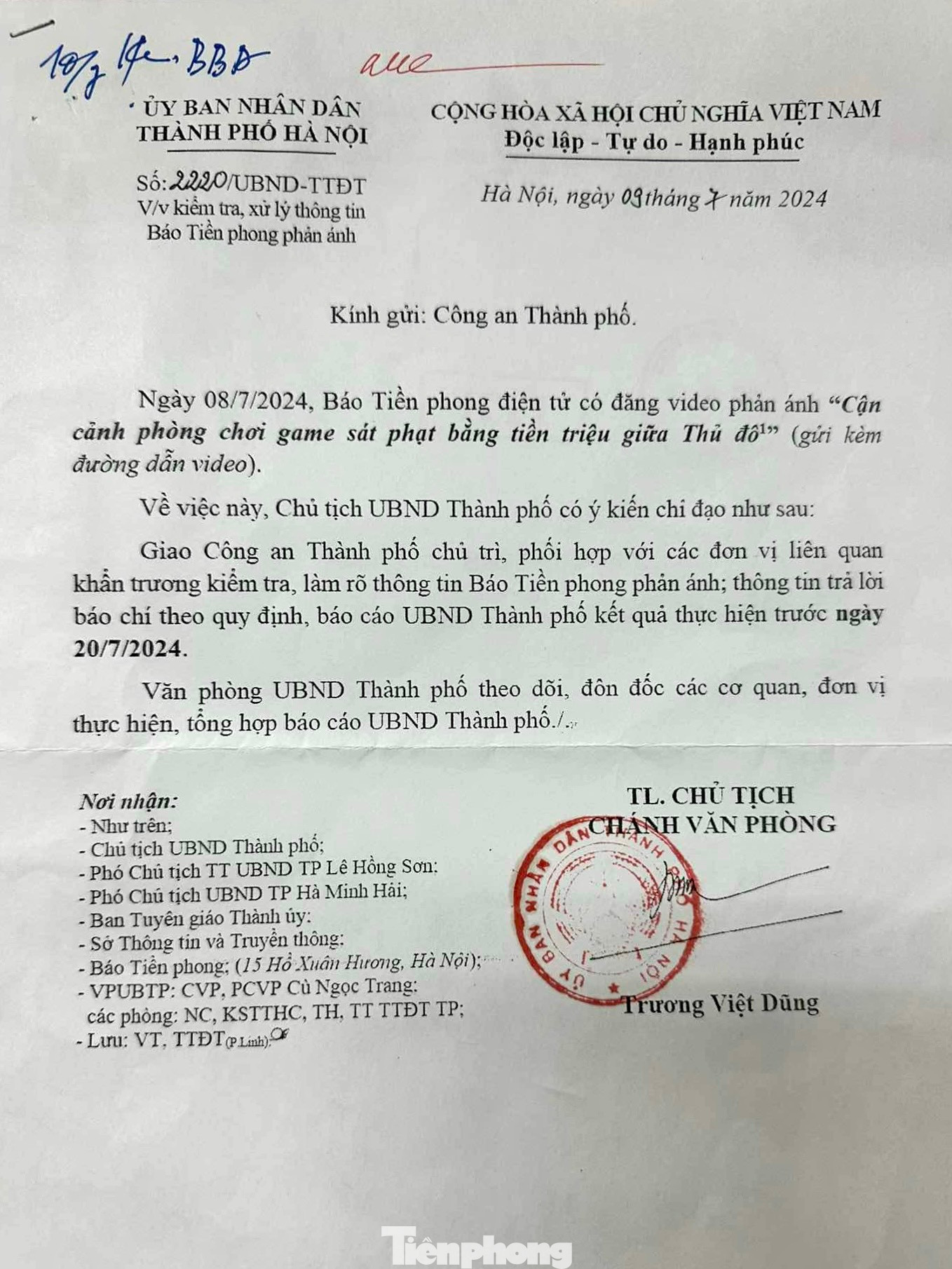 Công văn số 2220/UBND-TTĐT của UBND thành phố Hà Nội. Công văn số 2220/UBND-TTĐT của UBND thành phố Hà Nội.