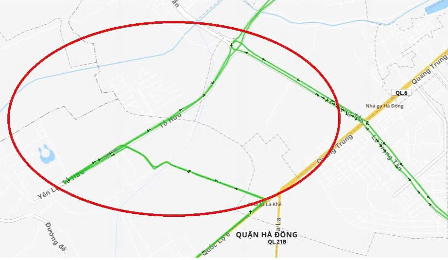 Hành trình xe khách Thanh Phong BKS 18B-003.69 chạy sai (đoạn khoanh đỏ). Ảnh: Sở Giao thông Vận tải tỉnh Nam Định cung cấp.