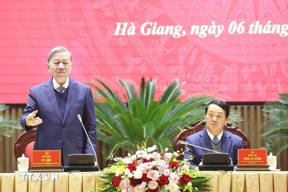 Tổng Bí thư Tô Lâm phát biểu chỉ đạo. (Ảnh: TTXVN)