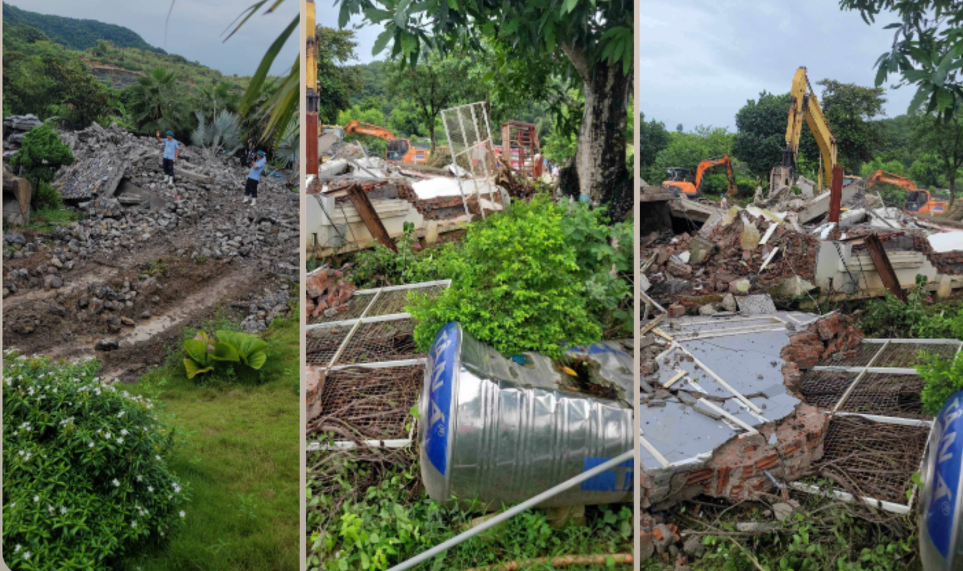 Hiện trường vụ cưỡng chế. Ảnh: CTV.