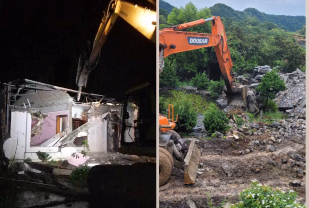 Nhiều máy móc được huy động để phục vụ công tác cưỡng chế. Nhiều máy móc được huy động để phục vụ công tác cưỡng chế.