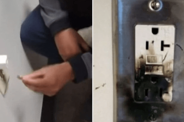 Một thử thách nguy hiểm khác trên TikTok: Nhét đồng xu vào ổ điện. Một thử thách nguy hiểm khác trên TikTok: Nhét đồng xu vào ổ điện.