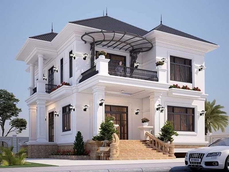 Mẫu nhà vuông 2 tầng mái Nhật được thiết kế theo phong cách đơn giản, hạn chế việc sử dụng các họa tiết cầu kỳ của kiến trúc truyền thống. Hướng đến sự tối giản trong phong cách kiến trúc của người Nhật nhưng vẫn gây ấn tượng với người nhìn.