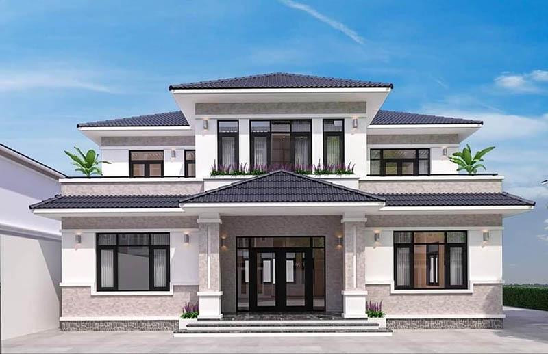 Nếu chi phí xây dựng lớn hơn một chút thì có thể cân nhắc làm nhà mái Nhật 2 tầng.