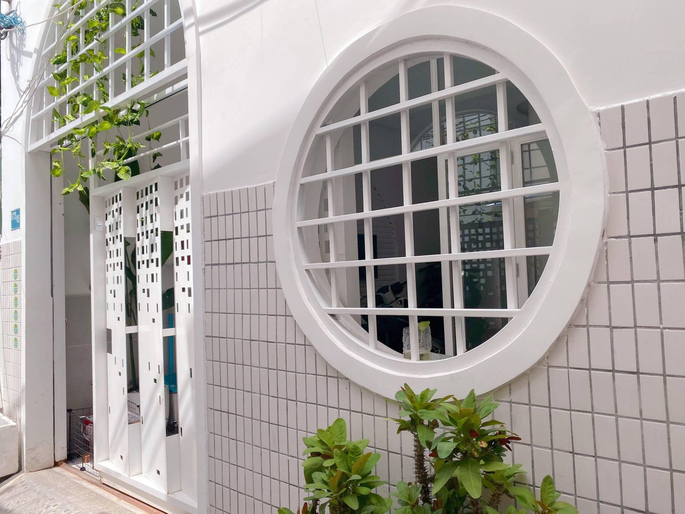 Cả ngôi nhà đều lấy tông màu trắng làm chủ đạo, kết hợp với hệ cửa vòm để có những đường cong mềm mại.