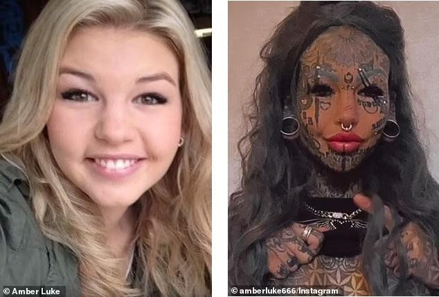 Amber trước và sau phẫu thuật, xăm hình. Amber trước và sau phẫu thuật, xăm hình.