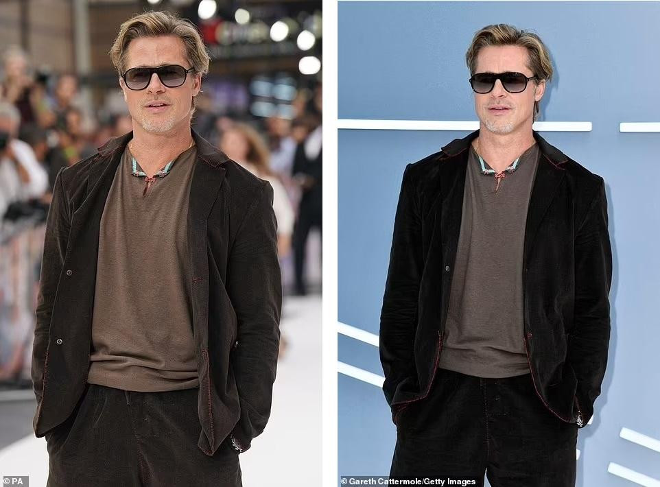 Trong sự kiện trước đó, chồng cũ của Angelina Jolie khiến dân tình &quot;choáng váng&quot; khi mặc váy để lộ hình xăm ở bắp chân. Trong phim mới, anh vào vai một sát thủ chán sống có mật danh Bọ Rùa bị cuốn vào cuộc chiến giữa các sát thủ của nhiều nước để giành lấy một chiếc cặp trên chuyến tàu cao tốc từ Tokyo đến Kyoto (Nhật Bản).