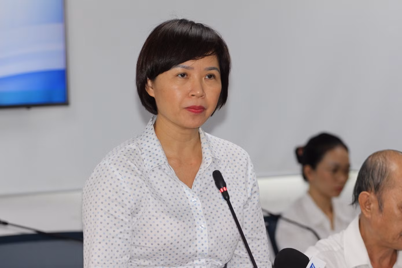 BS Lê Hồng Nga, Phó giám đốc Trung tâm Kiểm soát Bệnh tật TPHCM thông tin tại buổi họp báo