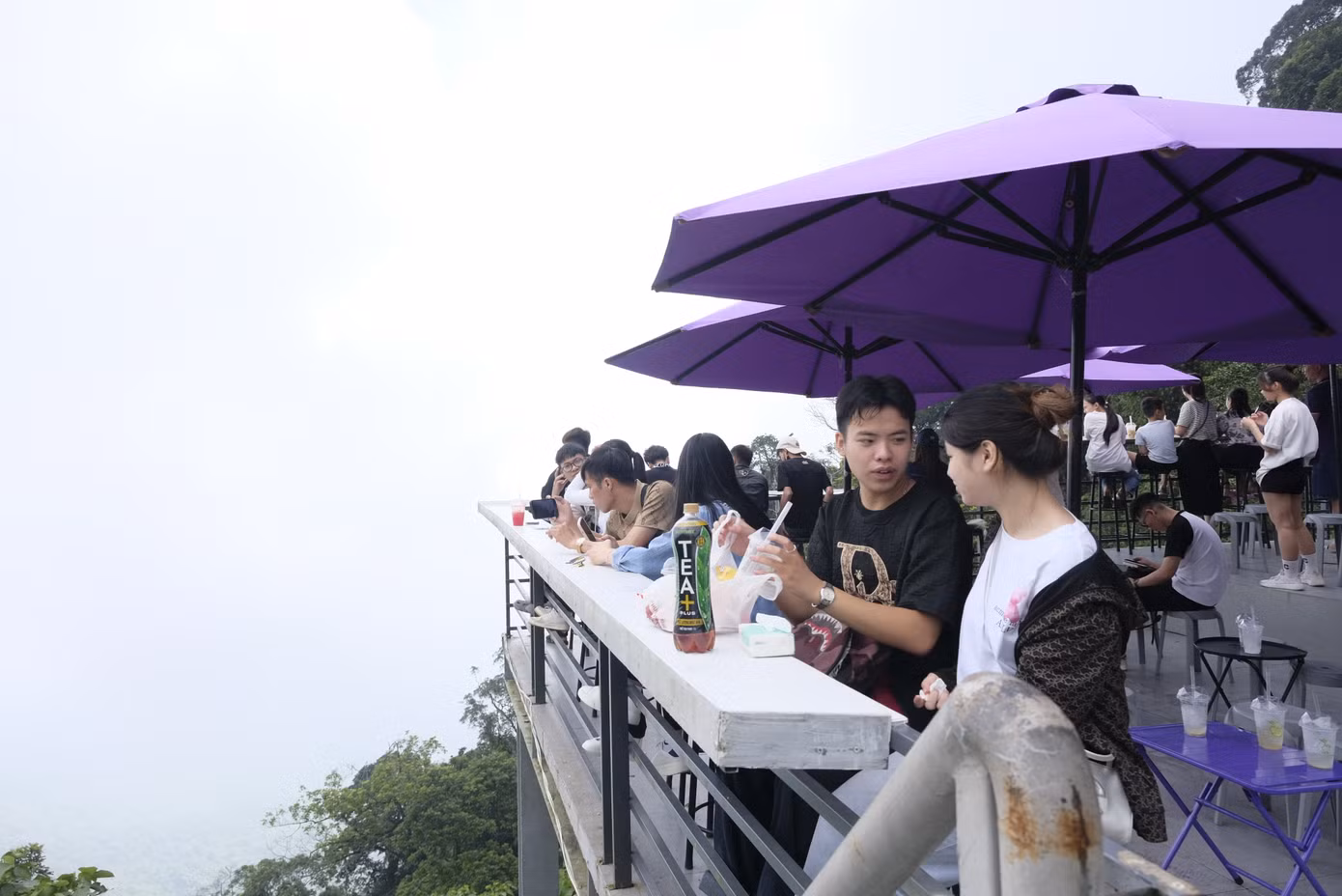 Khu vực ngồi "săn mây" lý tưởng của giới trẻ trên cốt 1200. Ảnh: Diệu Nhi