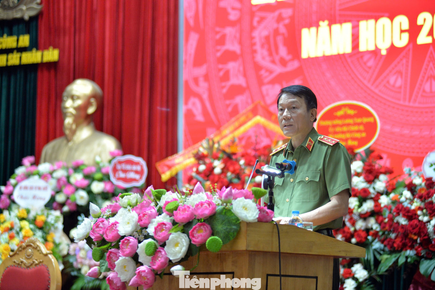 Thượng tướng Lương Tam Quang - Ủy viên Bộ Chính trị, Bộ trưởng Bộ Công an phát biểu tại chương trình. Ảnh: Châu Linh