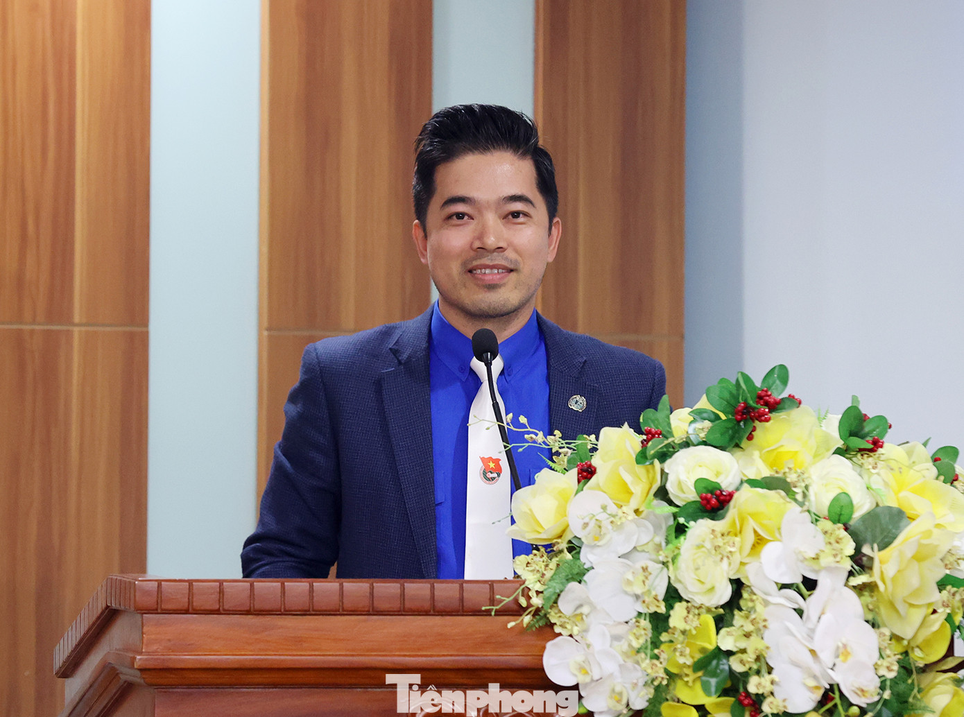 Đồng chí Lê Mạnh Cường, Bí thư Đoàn Thanh niên Kiểm toán Nhà nước phát biểu tại hội nghị Đồng chí Lê Mạnh Cường, Bí thư Đoàn Thanh niên Kiểm toán Nhà nước phát biểu tại hội nghị