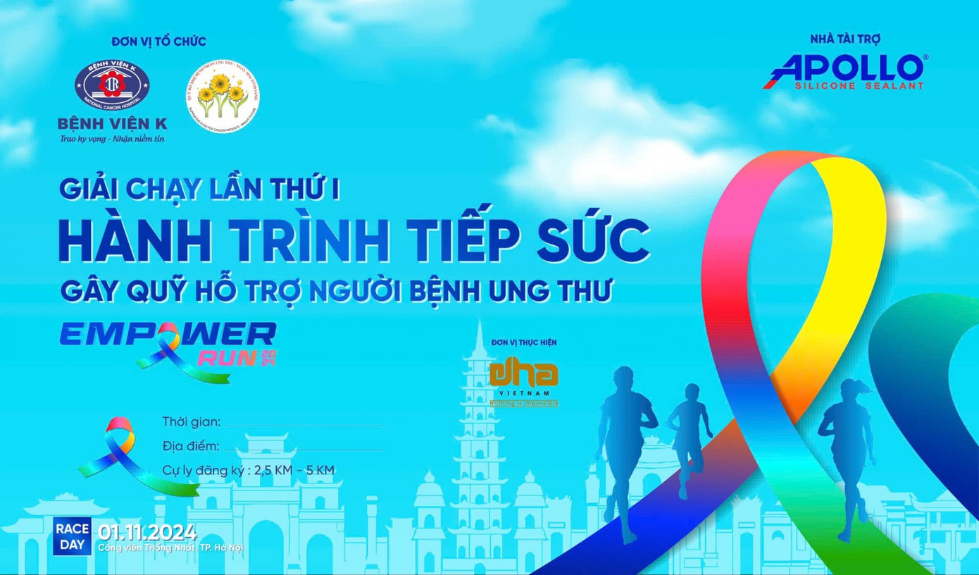 Bệnh viện K tổ chức giải chạy "HÀNH TRÌNH TIẾP SỨC" gây quỹ hỗ trợ người bệnh thư