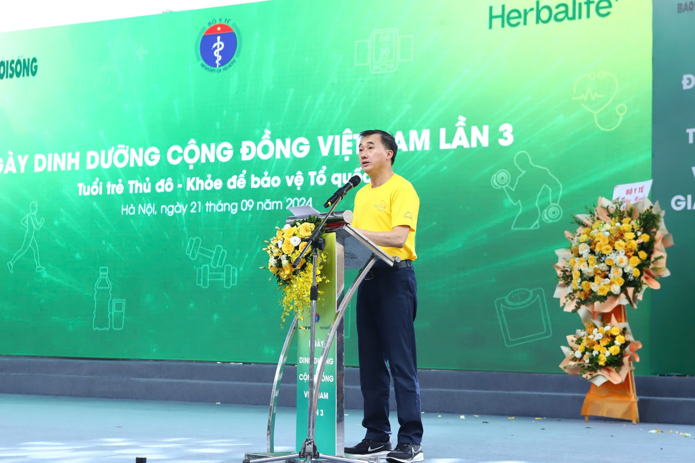 GS.TS Trần Văn Thuấn, Thứ trưởng Bộ Y tế phát biểu tại Ngày Dinh dưỡng cộng đồng.