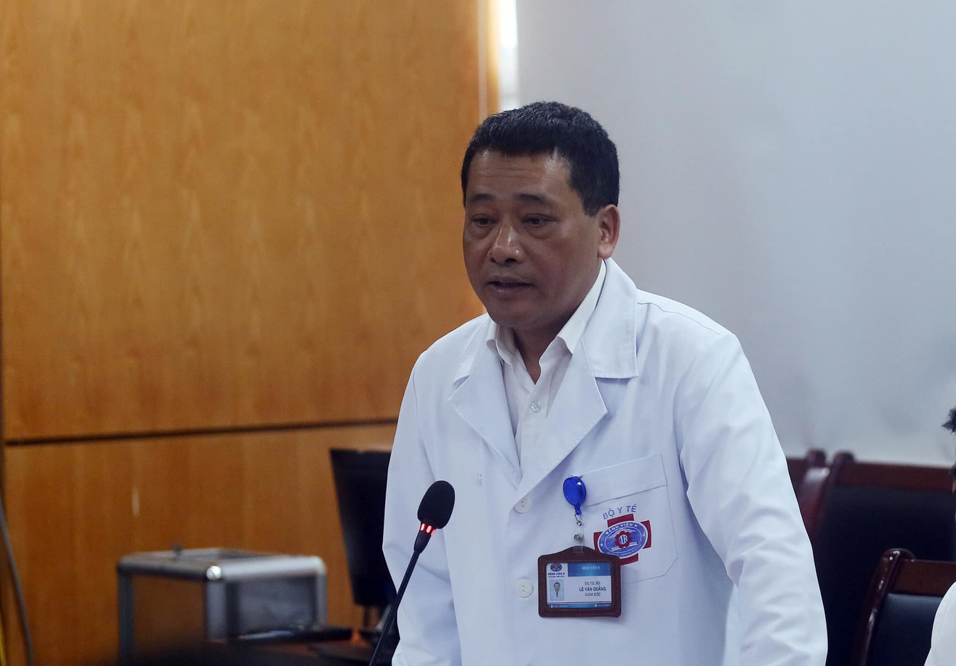 GS.TS Lê Văn Quảng, Giám đốc Bệnh viện K phát biểu tại buổi làm việc với Bộ Y tế GS.TS Lê Văn Quảng, Giám đốc Bệnh viện K phát biểu tại buổi làm việc với Bộ Y tế