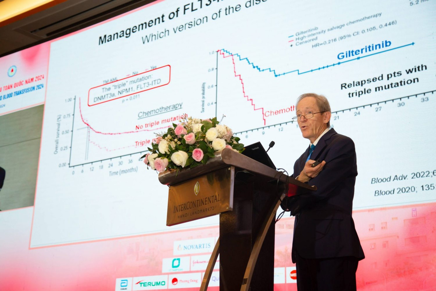 GS.TS.BS. Mark Levis - Giám đốc Dịch vụ Lơ-xê-mi người lớn, Trung tâm Ung thư Sidney Kimmel, Đại học Johns Hopkins, Hoa Kỳ báo cáo tại Hội nghị.