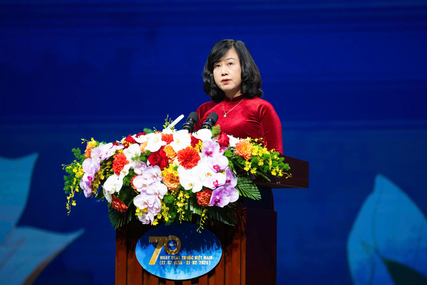 Bộ trưởng Bộ Y tế phát biểu tại lễ kỷ niệm.