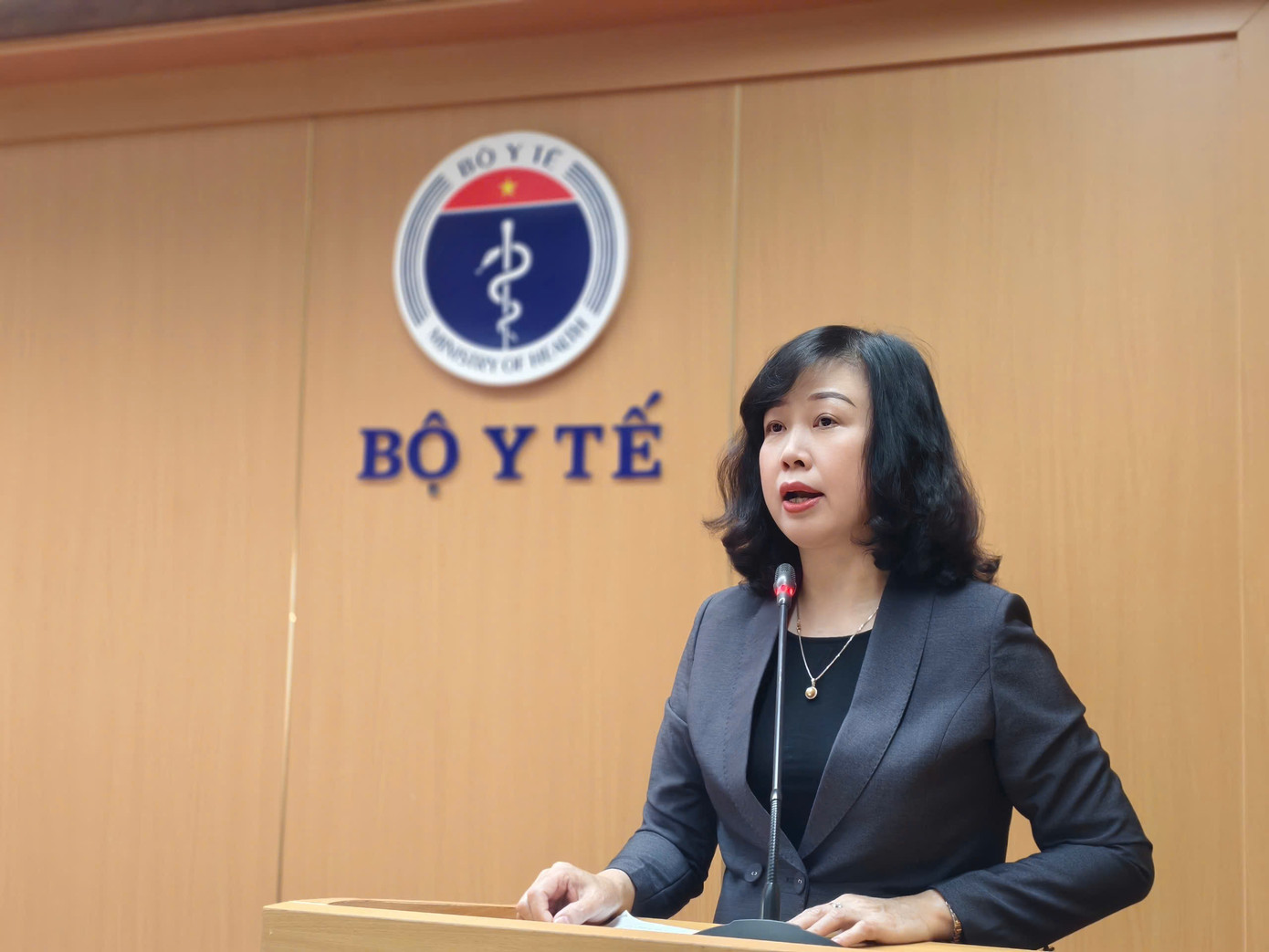 Bộ trưởng Bộ Y tế Đào Hồng Lan phát biểu tại hội nghị sáng ngày 23/5. Bộ trưởng Bộ Y tế Đào Hồng Lan phát biểu tại hội nghị sáng ngày 23/5.