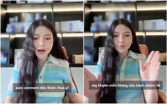 Chu Thanh Huyền đang livestream bán hàng. Ảnh: Internet