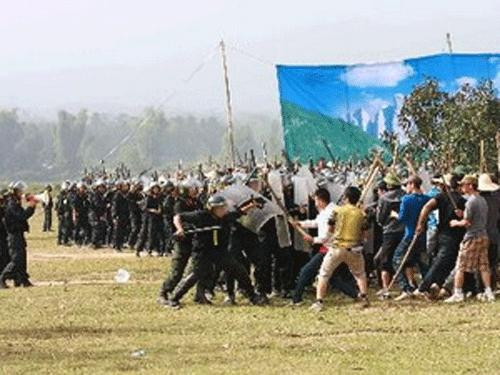 Diễn tập về chống bạo loạn, khủng bố tại Điện Biên ngày 20-10 vừa qua