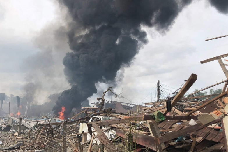 Hiện trường vụ nổ. Ảnh: Bangkok Post