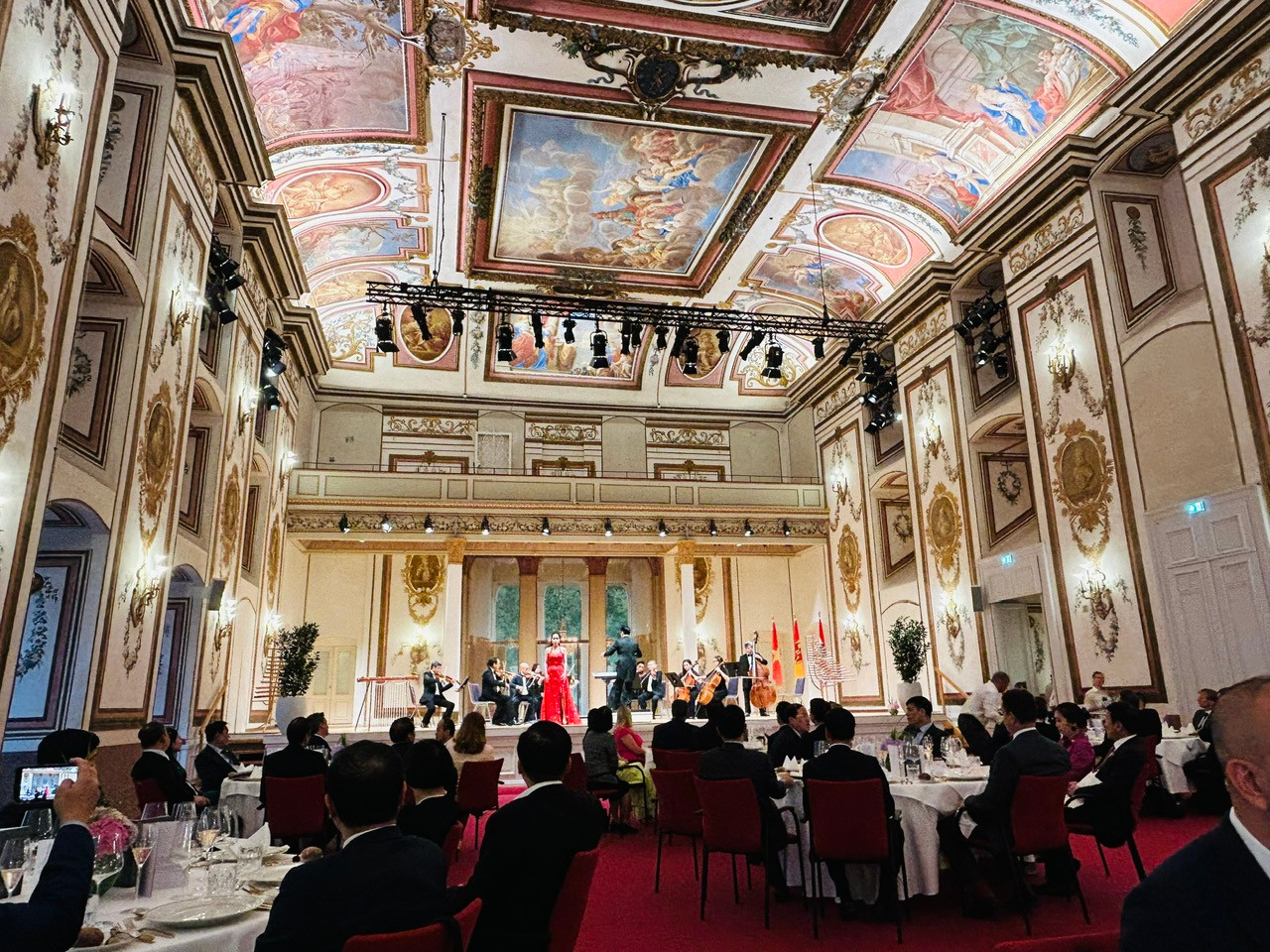 Các nghệ sĩ Việt Nam biểu diễn trước quan khách hai nước.