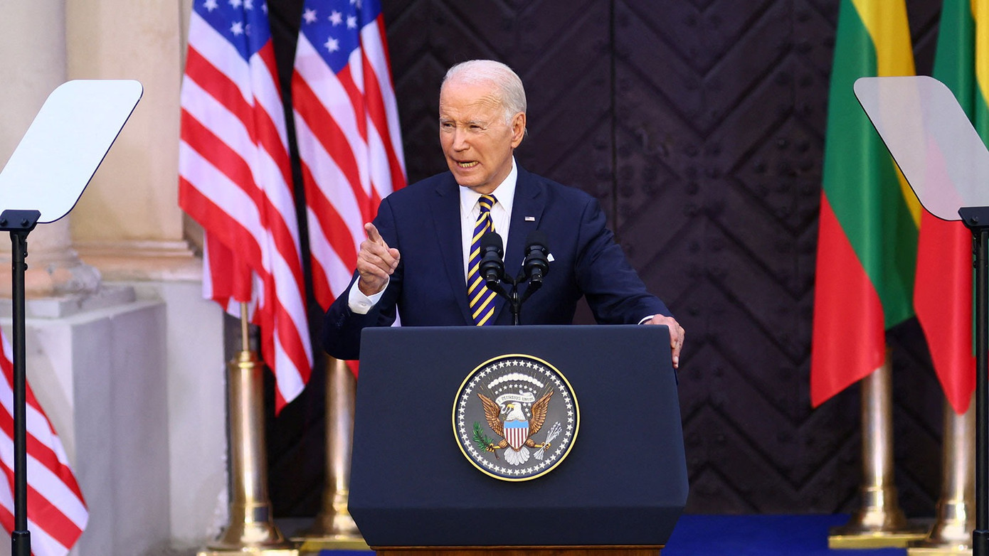 Tổng thống Mỹ Joe Biden phát biểu hôm 12/7 ở Vilnius. Ảnh: Reuters