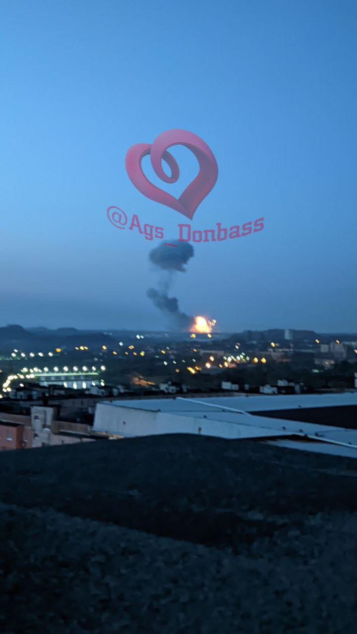 Hình ảnh Donetsk bị tấn công. Ảnh: Telegram