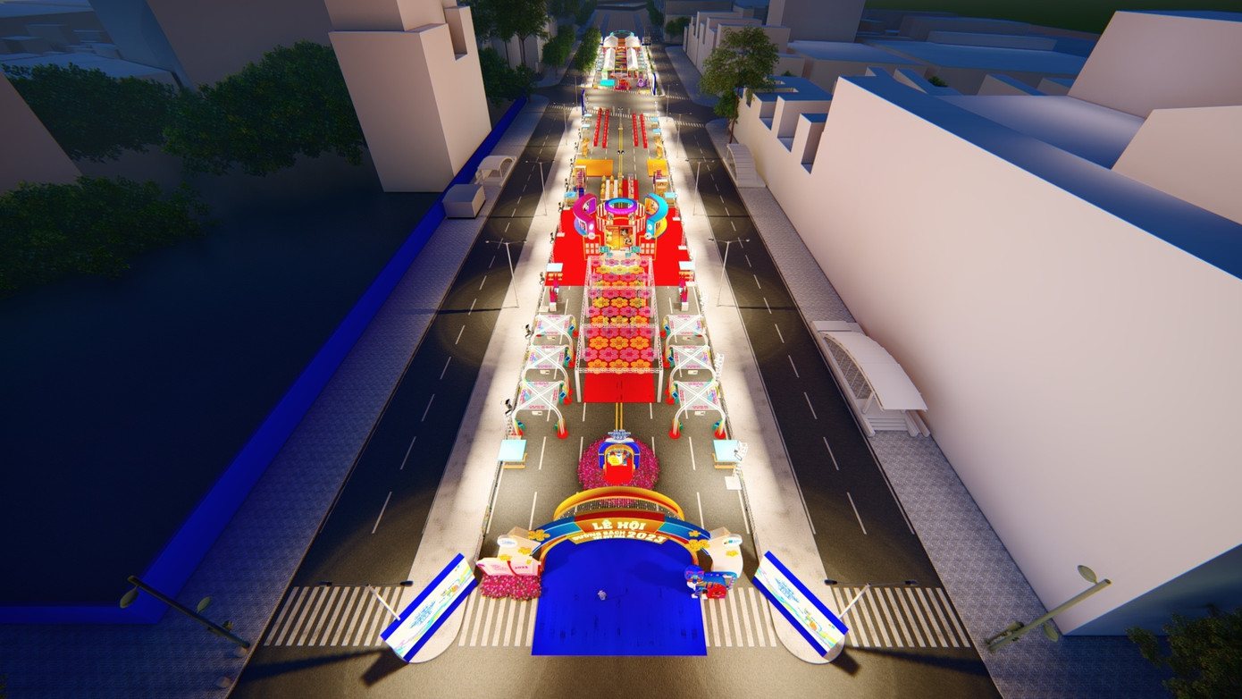 Phối cảnh Đường sách Tết Quý Mão