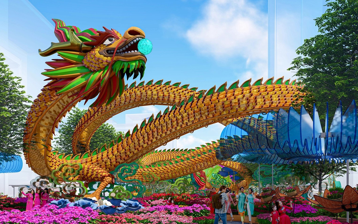 Mô hình Rồng sẽ tung bay trên Đường hoa (Anh BTC)