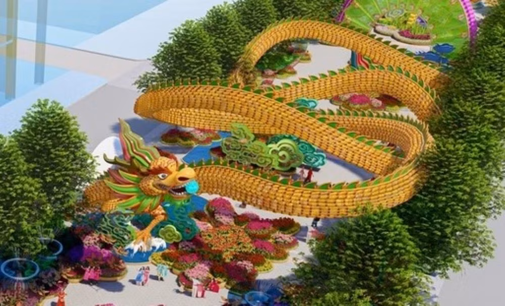 Mô hình Rồng trên Đường hoa Xuân 2024 Mô hình Rồng trên Đường hoa Xuân 2024