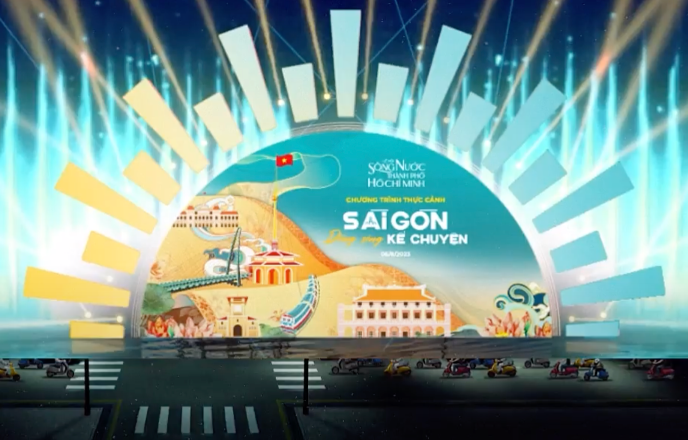 Mô hình sân khấu của chương trình "Dòng sông kể chuyện" (BTC) Mô hình sân khấu của chương trình "Dòng sông kể chuyện" (BTC)