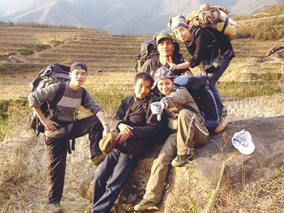 Phút nghỉ ngơi giữa các thửa ruộng bậc thang