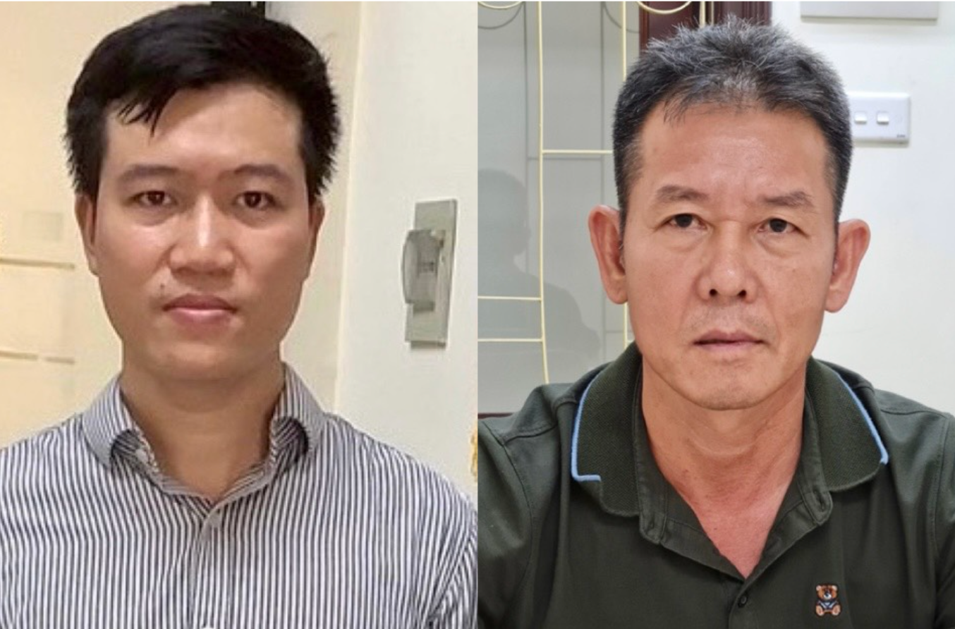 Bị can Bùi Huy Hoàng và Nguyễn Tiến Mạnh