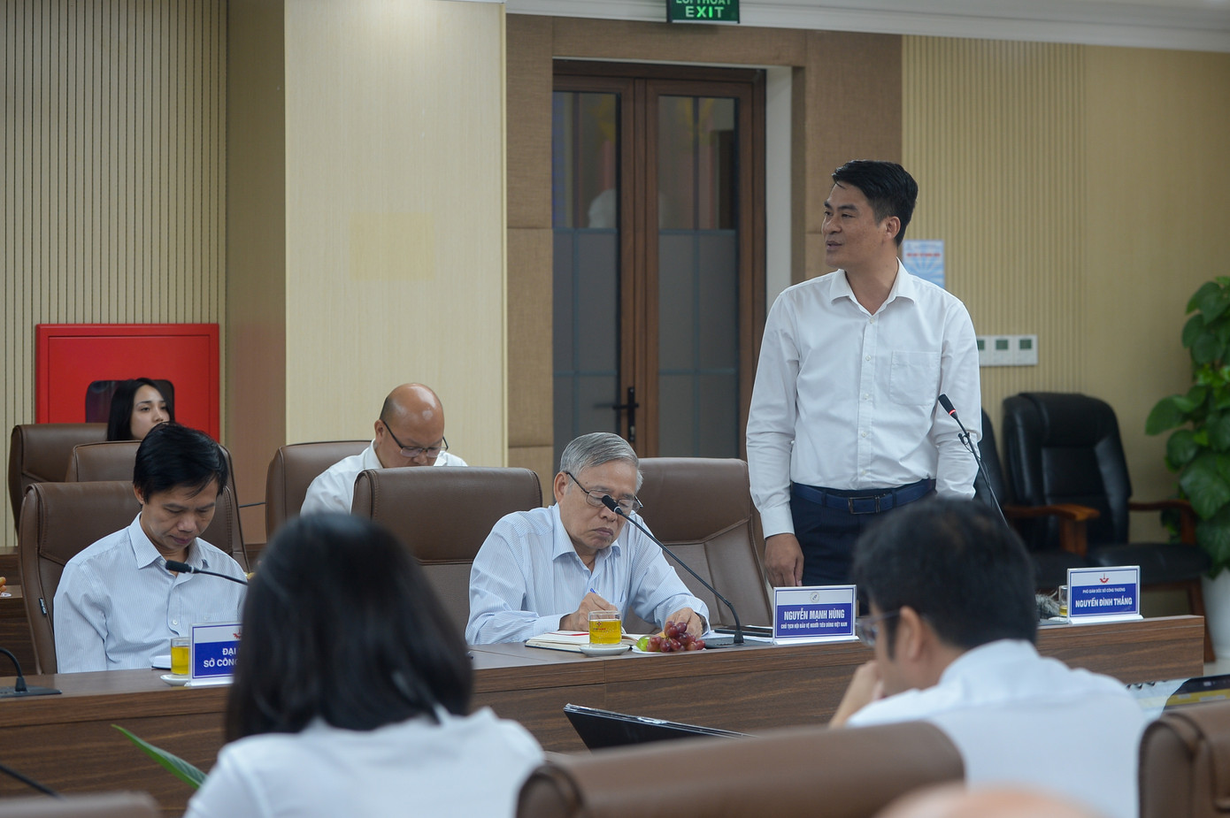 Ông Nguyễn Đình Thắng, Phó Giám đốc Sở Công Thương Hà Nội phát biểu tại buổi thông tin báo chí