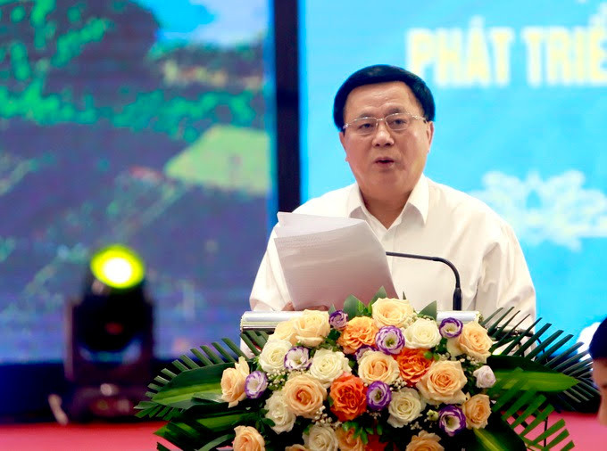 Ông Nguyễn Xuân Thắng phát biểu tại hội thảo Ảnh: Hà Hồng.