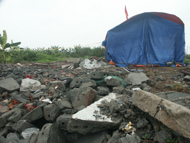 Nhà ông Vương bị phá trong vụ cưỡng chế tại Tiên Lãng, Hải Phòng. Ảnh: Phạm Duẩn