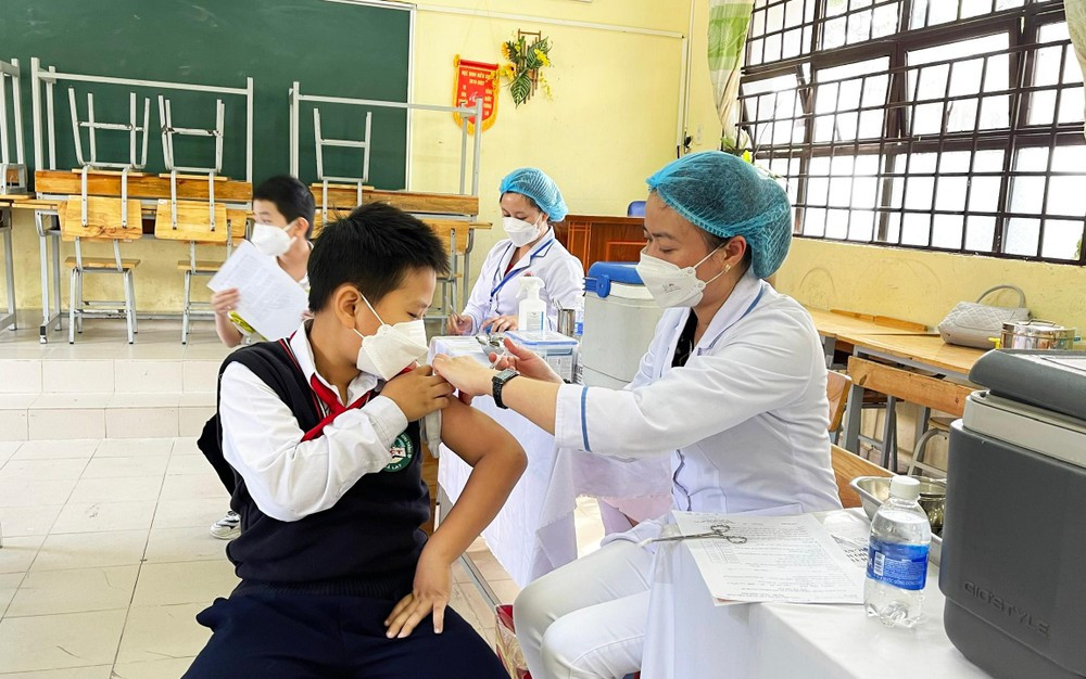 Tiêm vắc xin phòng COVID-19 cho học sinh lớp 6 ở Đà Lạt. Ảnh: Kim Anh Tiêm vắc xin phòng COVID-19 cho học sinh lớp 6 ở Đà Lạt. Ảnh: Kim Anh