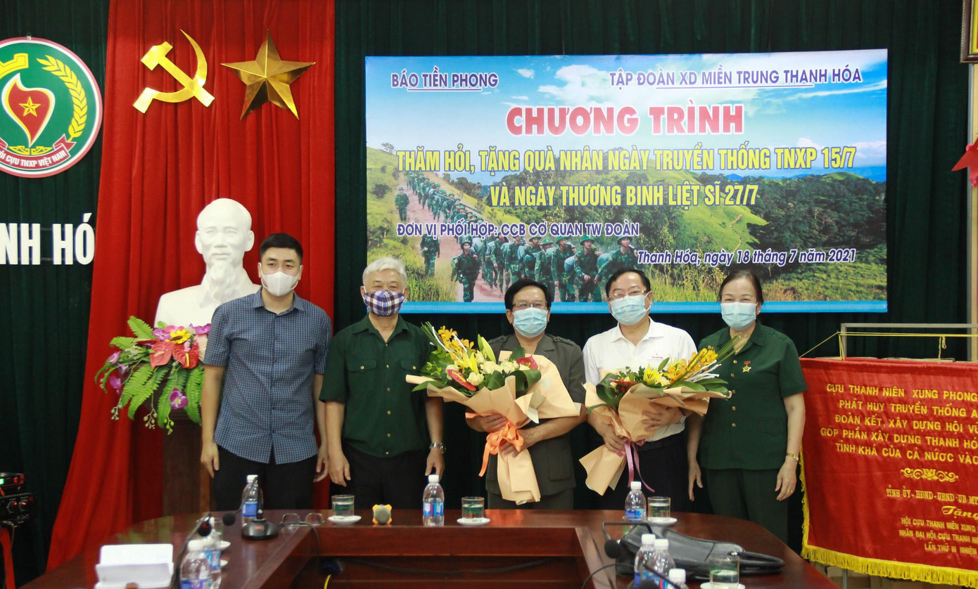 Hội Cựu TNXP Thanh Hoá cảm ơn đơn vị tài trợ là Tập Đoàn Xây dựng Miền trung và Báo Tiền Phong, Hội Cựu Chiến binh Cơ quan Trung ương Đoàn