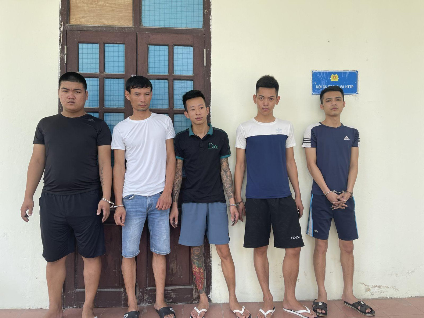 Các đối tượng bị bắt giữ. Ảnh: Công an Thanh Hoá