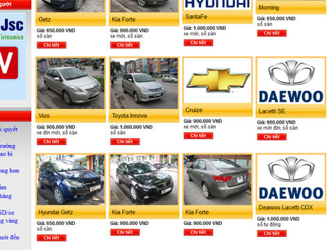 Các website cho thuê xe tự lái cũng khan hàng, đội giá