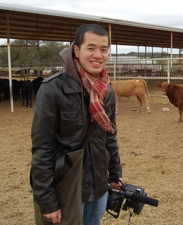 ThS Lê Minh khi học làm phim tại Mỹ.