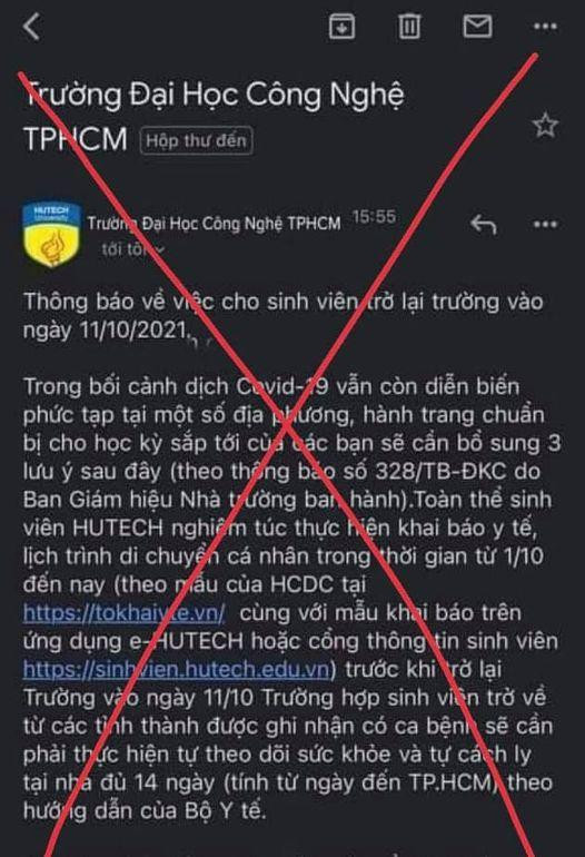 Email giả mạo thông báo của trường ĐH HUTECH gửi cho sinh viên của trường. Email giả mạo thông báo của trường ĐH HUTECH gửi cho sinh viên của trường.