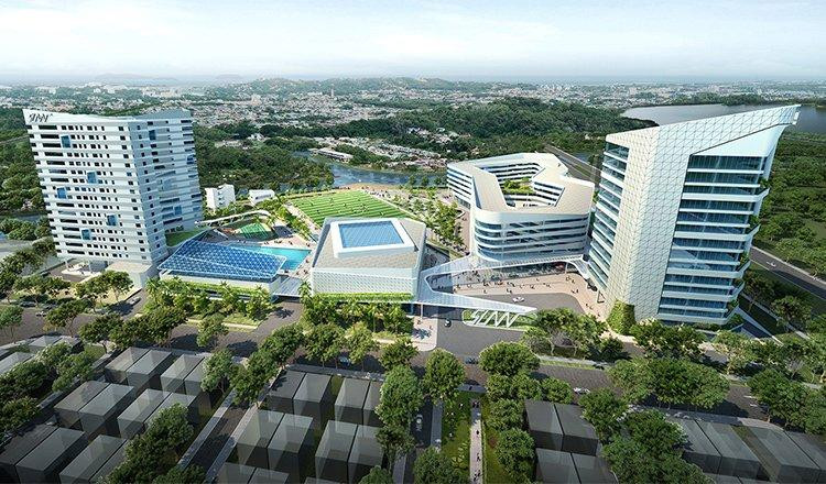 Phối cảnh trụ sở trường ĐH Quản lý và Công nghệ TP. HCM tại Cát Lái , TP. Thủ Đức.