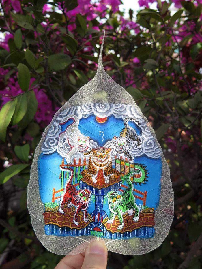 Tranh Ngũ hổ đòi hỏi sự công phu và mất nhiều thời gian.