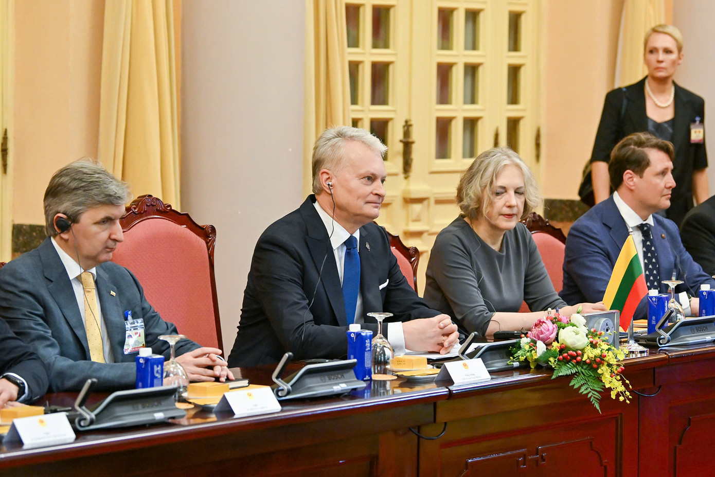 Tổng thống Cộng hòa Litva Gitanas Nauseda tại cuộc hội đàm. (Ảnh: Nhật Minh)