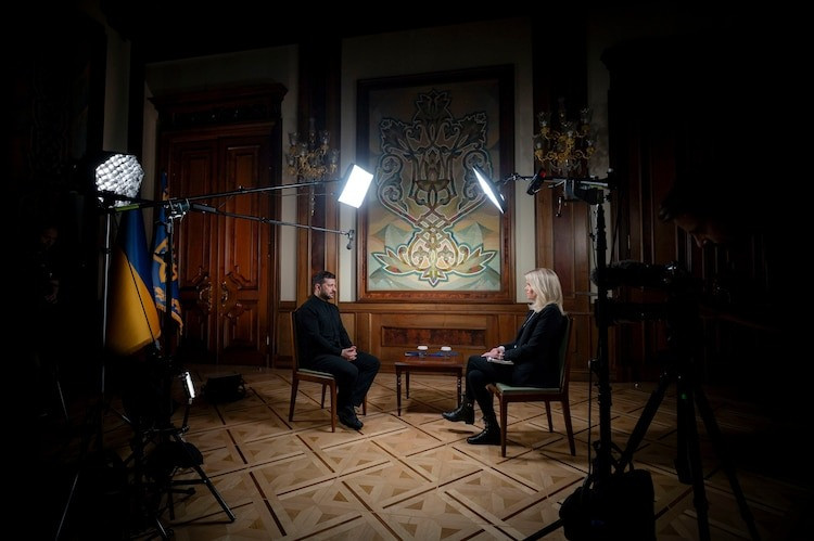 Tổng thống Ukraine Zelensky trả lời phỏng vấn ABC News. (Ảnh: ABC News)