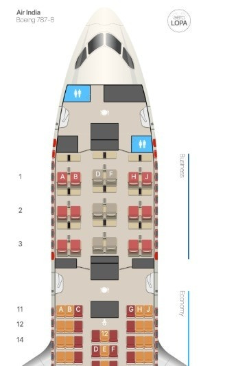 Vị trí ghế 11A. (Ảnh: India Today)