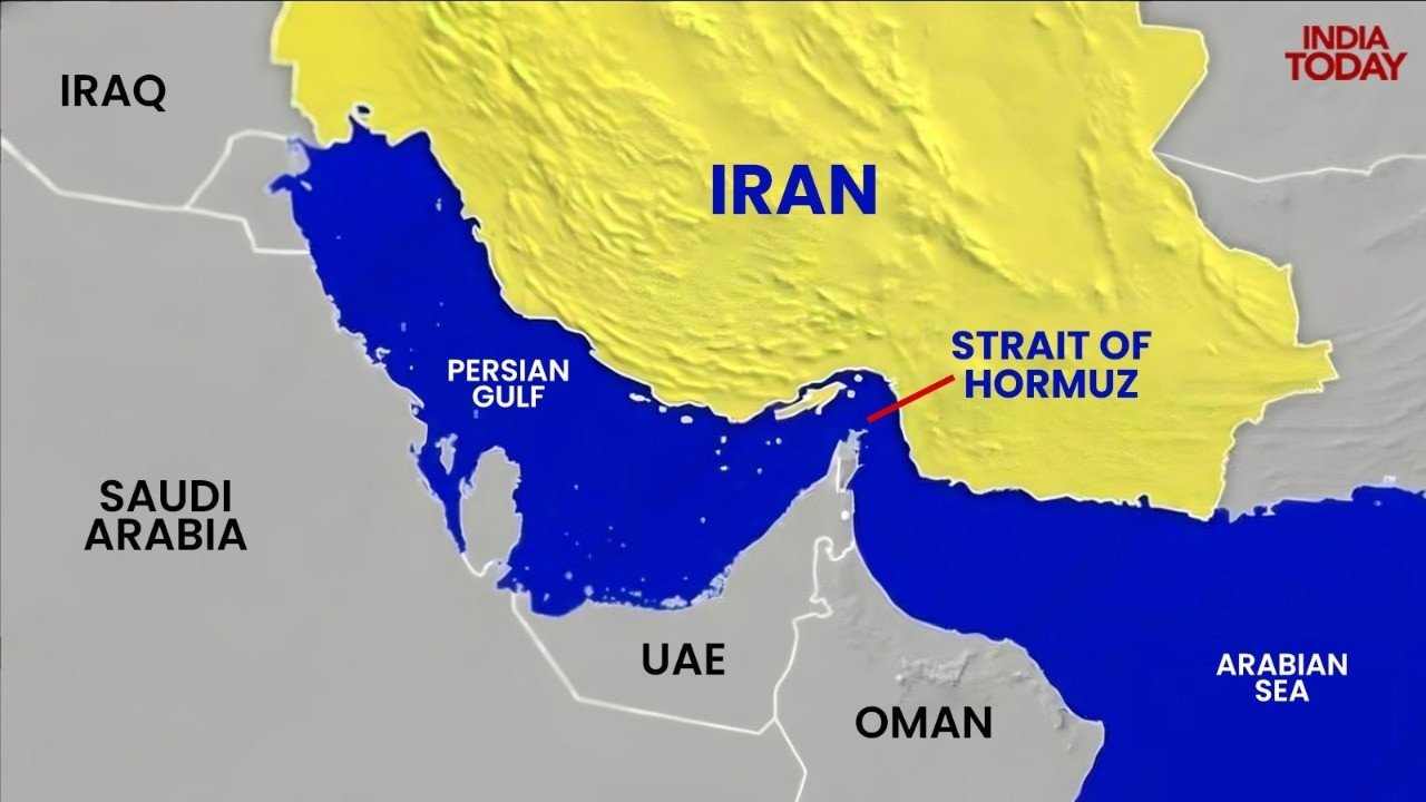 Vị trí Eo biển Hormuz. (Bản đồ: India Today) Vị trí Eo biển Hormuz. (Bản đồ: India Today)