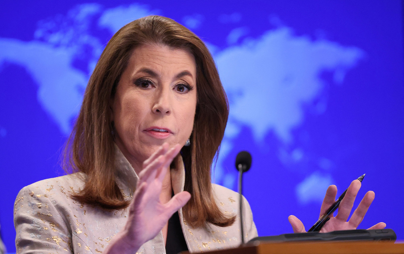Người phát ngôn Bộ Ngoại giao Mỹ Tammy Bruce. (Ảnh: Reuters) Người phát ngôn Bộ Ngoại giao Mỹ Tammy Bruce. (Ảnh: Reuters)